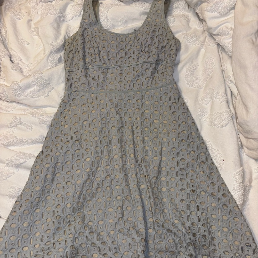 Light blue eyelet dress